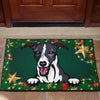 Whippet Design Christmas Background Door Mats - 2022 Collection