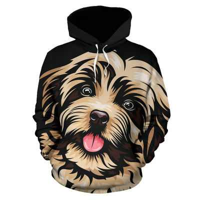Havanese Design All Over Print Hoodies With Black Background