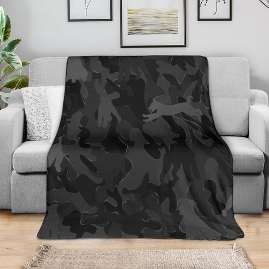 Airedale Terrier Grey Camouflage Design Premium Blanket