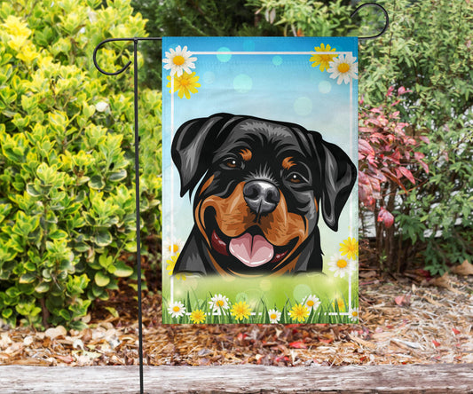 Rottweiler Design #2 Spring and Summer Garden And House Flags - 2022 Collection