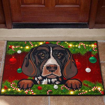 German Shorthaired Pointer Design Christmas Background Door Mats - 2022 Collection