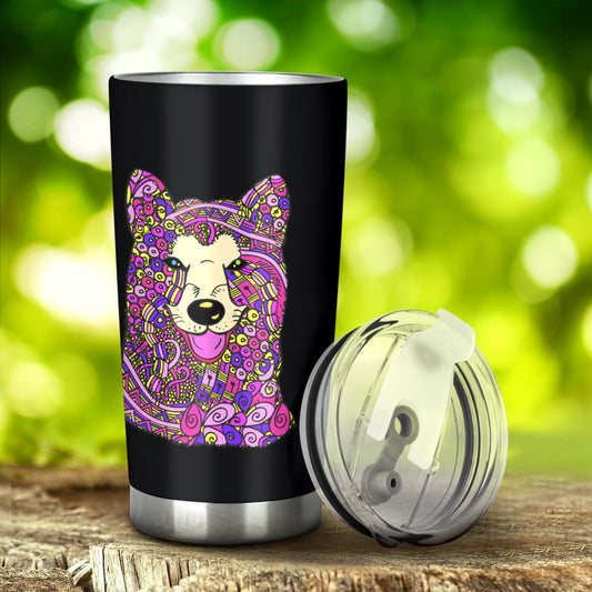 Shiba Inu Design Double-Walled Vacuum Insulated Tumblers - Art By Cindy Sang - JillnJacks Exclusive