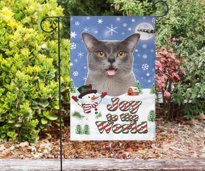 Cats Design Seasons Greetings Garden and House Flags - JillnJacks Exclusive