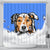 Australian Shepherd Design #2 Shower Curtains with Blue Back - 2022 Collection