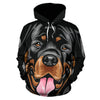 Rottweiler Design All Over Print Hoodies With Black Background