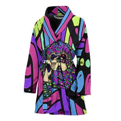 Shih Tzu Colored Design Bathrobes for Women - Art by Cindy Sang - JillnJacks Exclusive