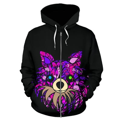 Long Haired Chihuahua Design Zip-Up Hoodies - Art By Cindy Sang - JillnJacks Exclusive