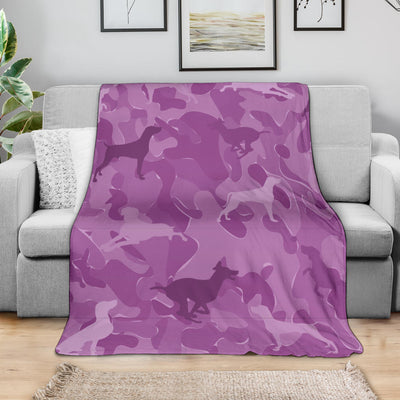 Weimaraner Pink Camouflage Design Premium Blanket