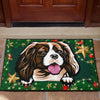 Cavalier King Charles Spaniel Design Christmas Background Door Mats - 2022 Collection