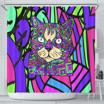 Cat Design Shower Curtains - Art By Cindy Sang