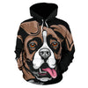 Boxer Design #5 All Over Print Hoodies With Black Background
