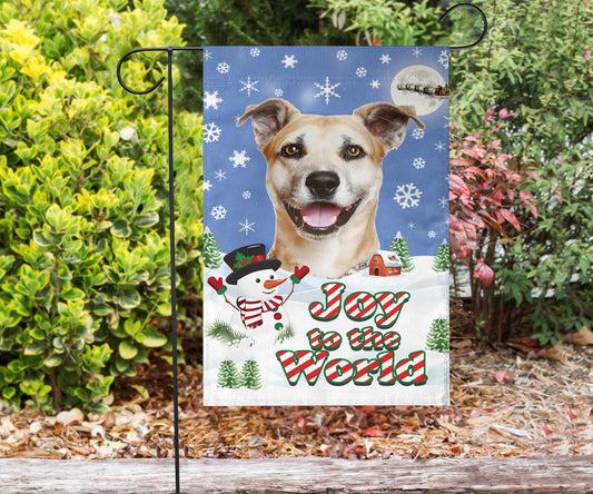 Staffie (Staffordshire Bull Terrier) Design Seasons Greetings Garden and House Flags - JillnJacks Exclusive