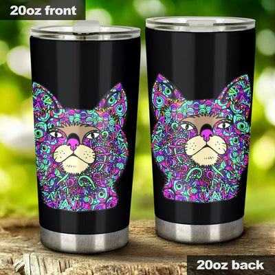 Cat Design Double-Walled Vacuum Insulated Tumblers (Design #2) - Art By Cindy Sang - JillnJacks Exclusive