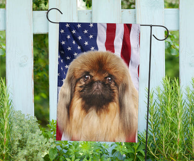 Pekingese Dog Design Garden & House Flags - JillnJacks Exclusive
