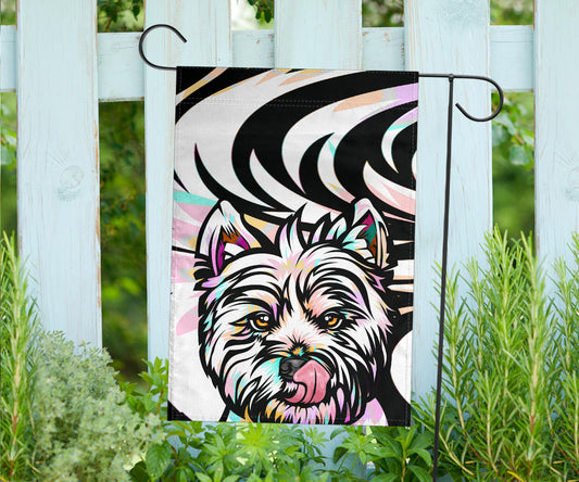 Westie Design #2 Garden and House Flags - Art by Cindy Sang - 2023 Collection