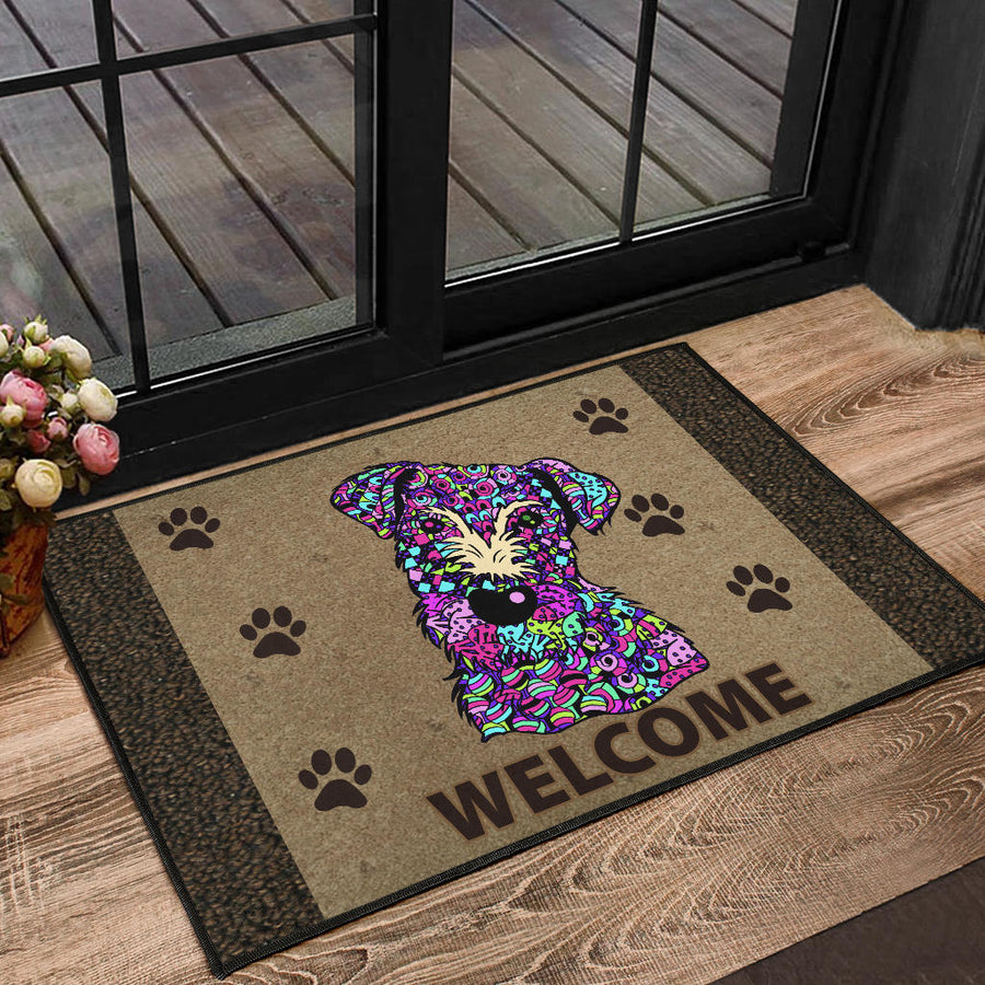 Airedale Terrier Design Premium Handcrafted Door Mats - Art By Cindy Sang - JillnJacks Exclusive