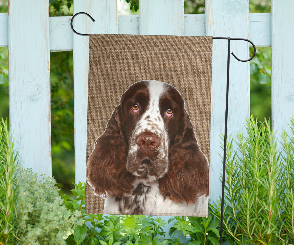 English Springer Spaniel Dog Design Garden & House Flags - JillnJacks Exclusive
