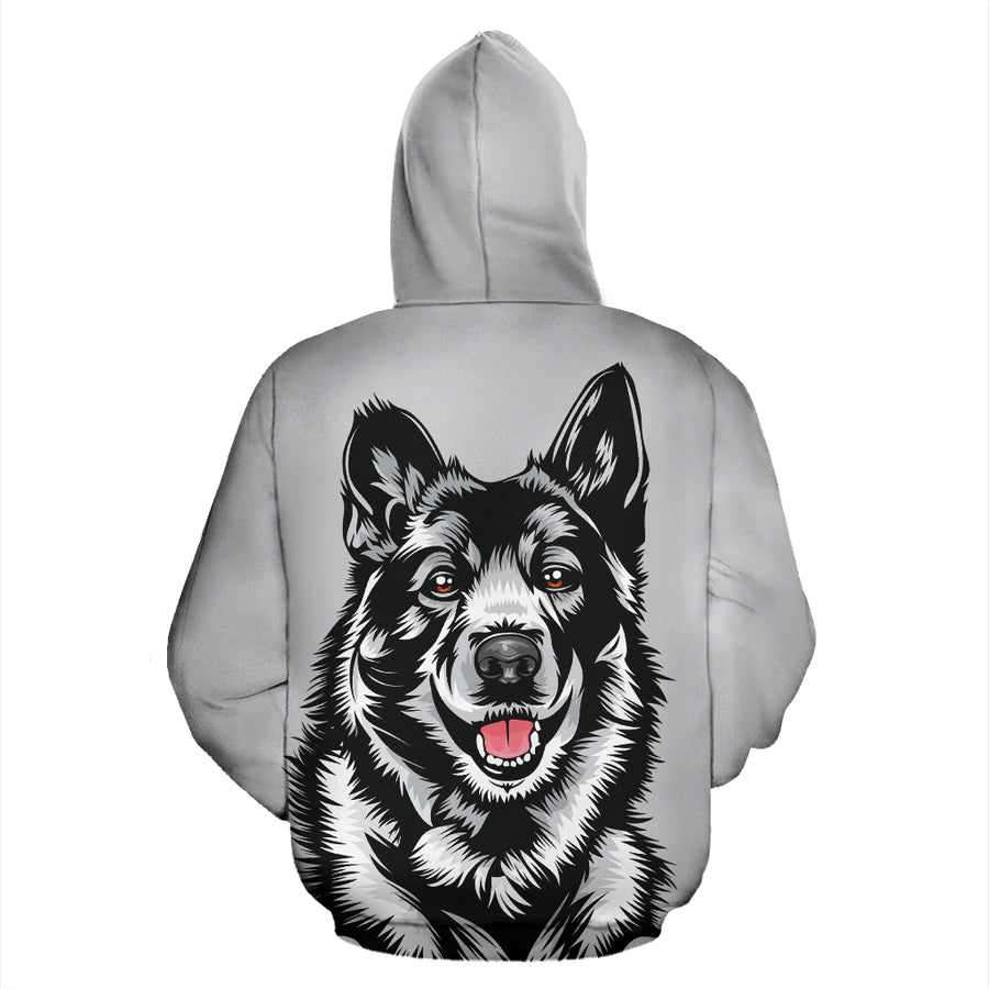 Norwegian Elkhound Design Zip-Up Hoodies - Fur Color Background - 2022 Collection