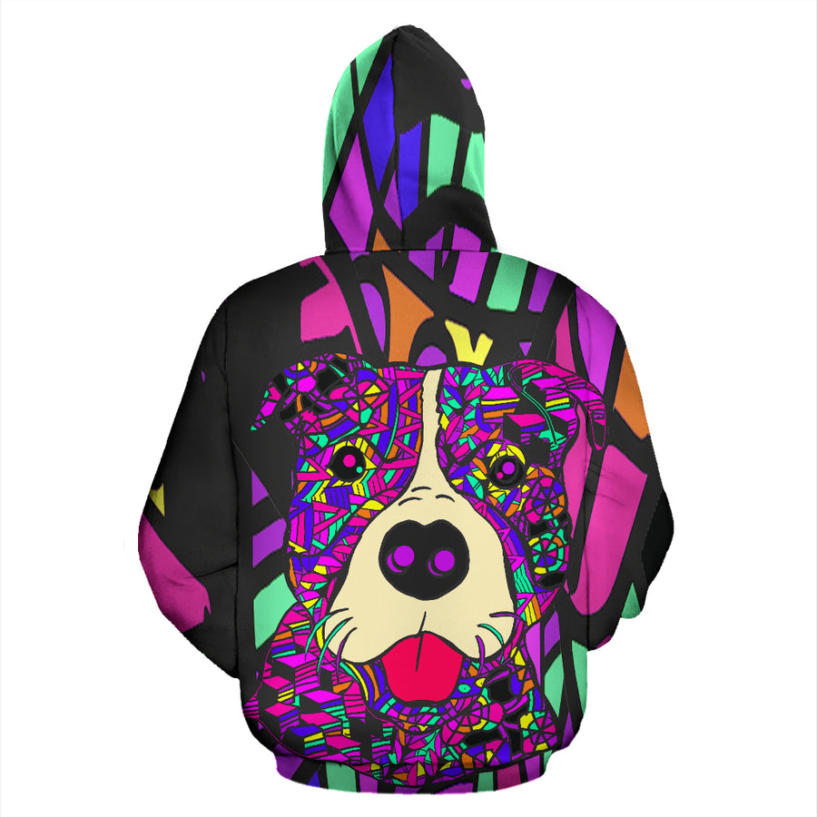 Pit Bull Design All Over Print Hoodies - Art By Cindy Sang - JillnJacks Exclusive