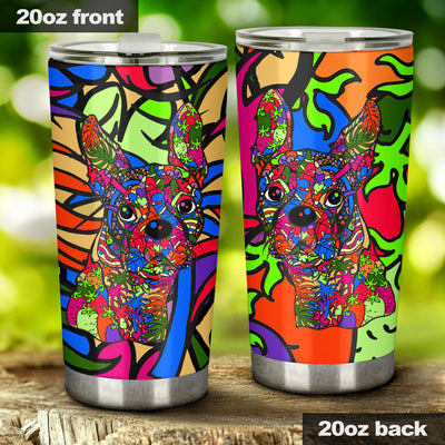 Boston Terrier Design Double-Walled Vacuum Insulated Tumblers (Colorful Back Design #2) - Art By Cindy Sang - JillnJacks Exclusive