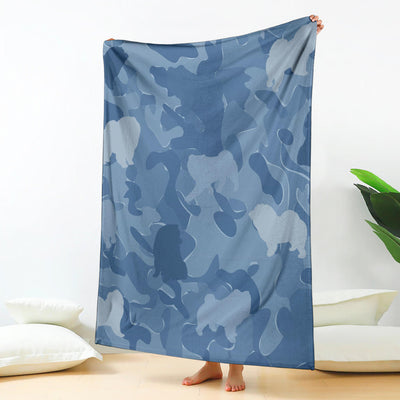 Chow Chow Blue Camouflage Design Premium Blanket