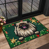 Pekingese Design Christmas Background Door Mats - 2022 Collection