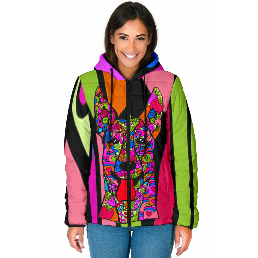 Belgian Malinois Design Padded Hooded Jackets - Art by Cindy Sang - JillnJacks Exclusive