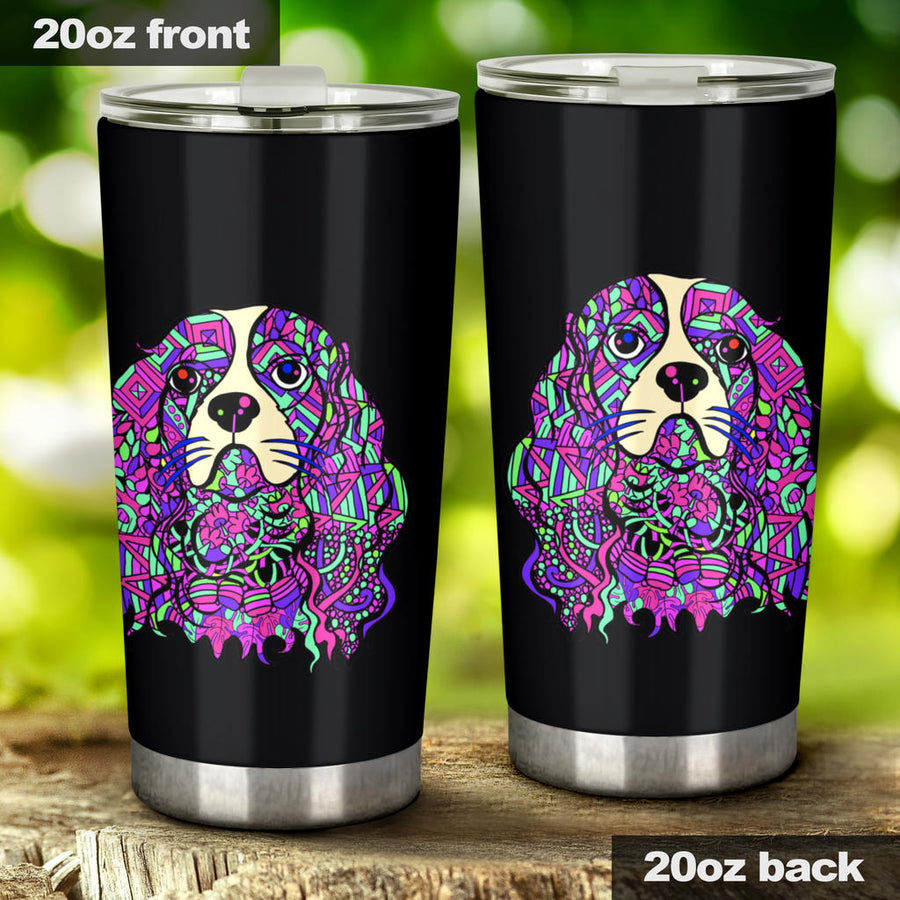 Cavalier King Charles Spaniel Design Double-Walled Vacuum Insulated Tumblers - Art By Cindy Sang - JillnJacks Exclusive