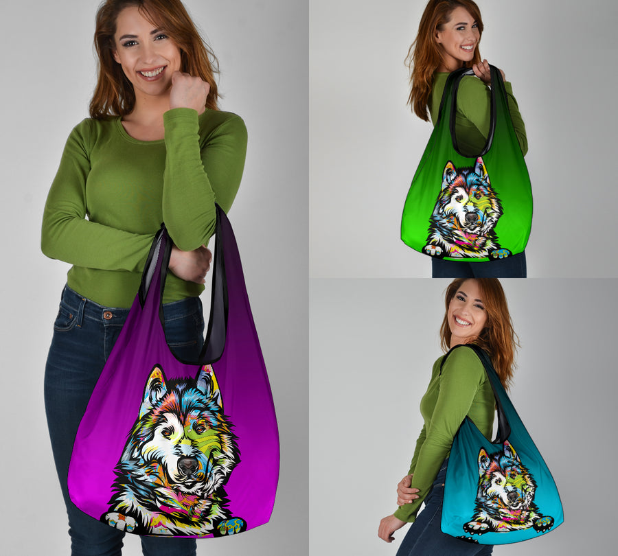 Alaskan Malamute Design 3 Pieces Grocery Bags - 2023 Collection by Cindy Sang