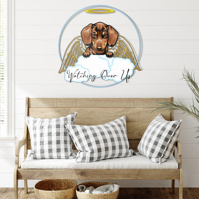 Dachshund Design My Guardian Angel Metal Sign for Indoor or Outdoor Use