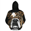 Bulldog Design #3 All Over Print Hoodies With Black Background