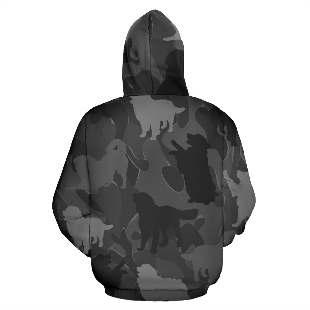 Bernese Mountain Dark Grey All Over Print Camouflage Hoodie - JillnJacks Exclusive - Jill 'n Jacks