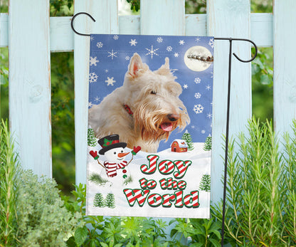 Wheaton Terrier Design Seasons Greetings Garden and House Flags - JillnJacks Exclusive