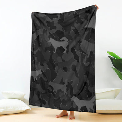 Husky Grey Camouflage Design Premium Blanket