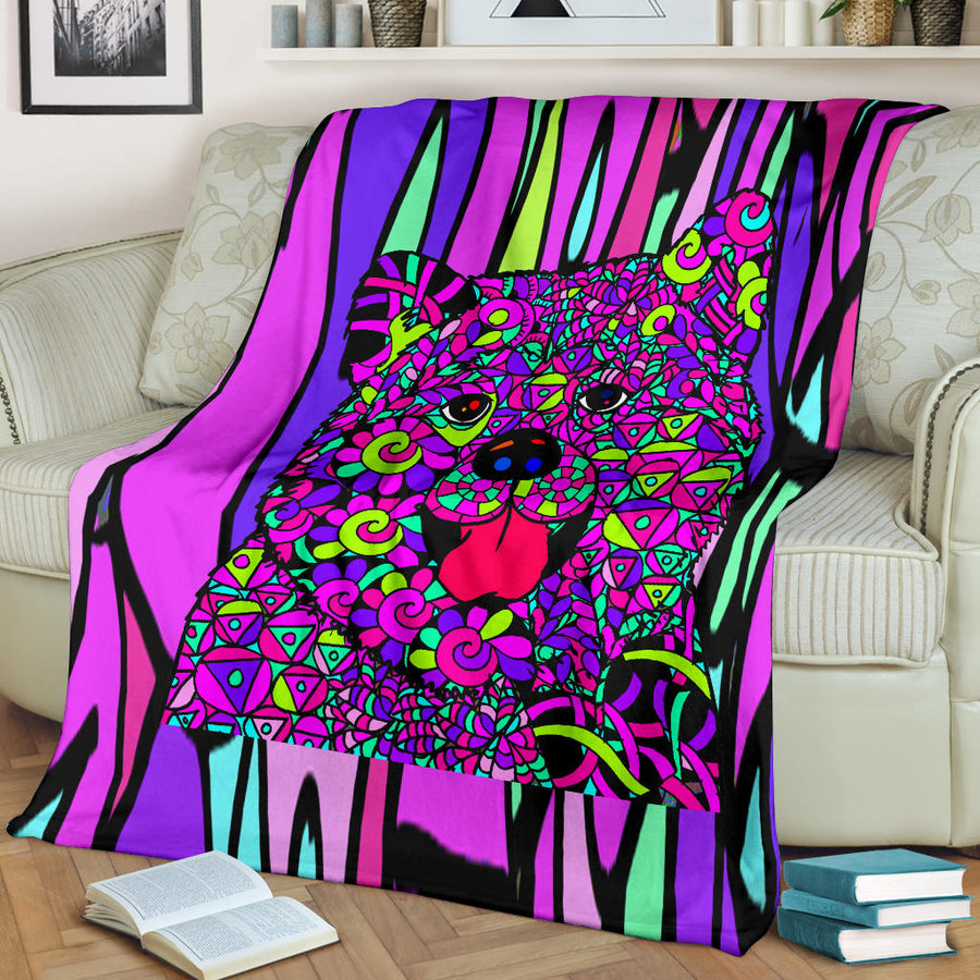 Akita Design Premium Fleece Blankets - Art by Cindy Sang - JillnJacks Exclusive