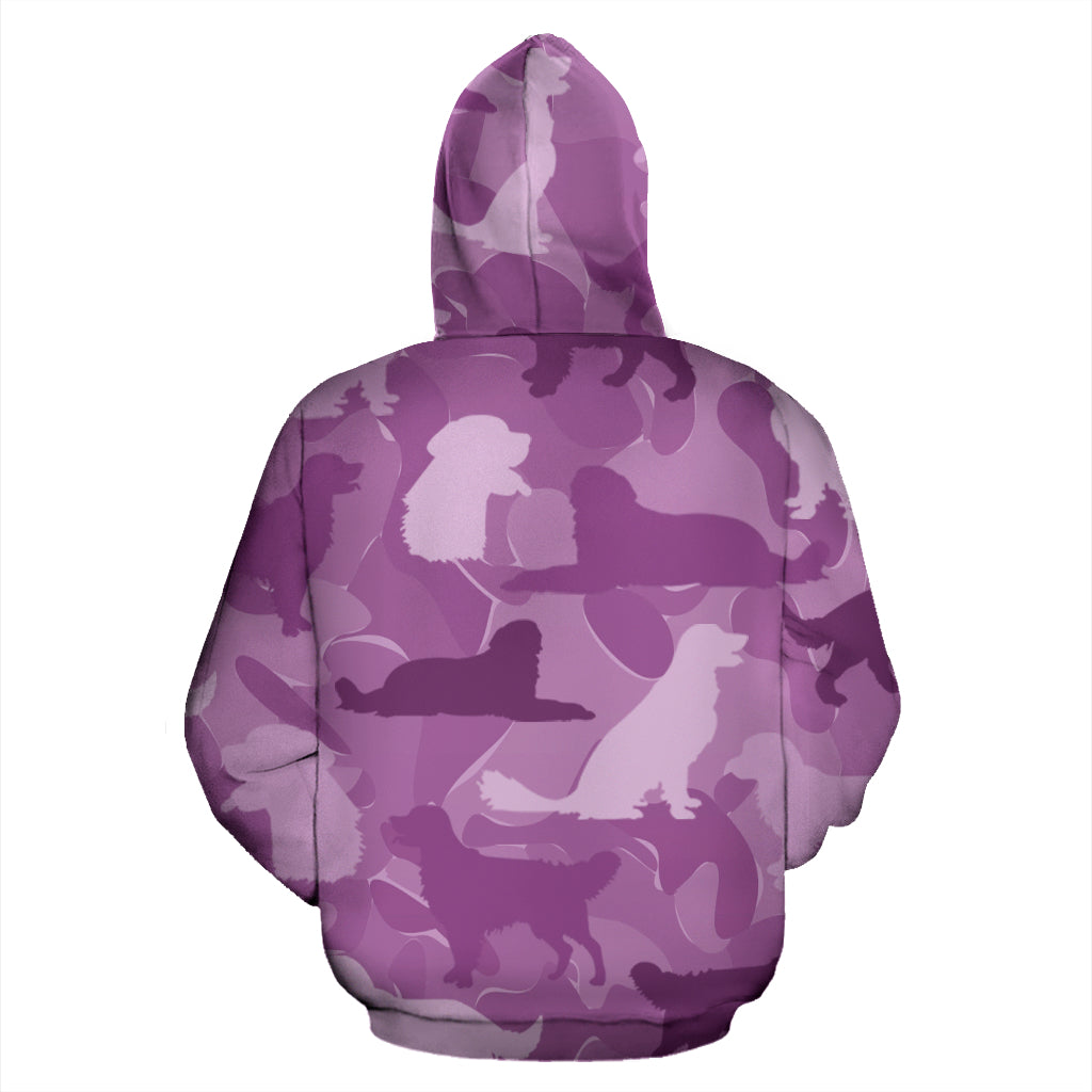 Golden Retriever Pink All Over Print Camouflage Hoodie - JillnJacks Exclusive - Jill 'n Jacks