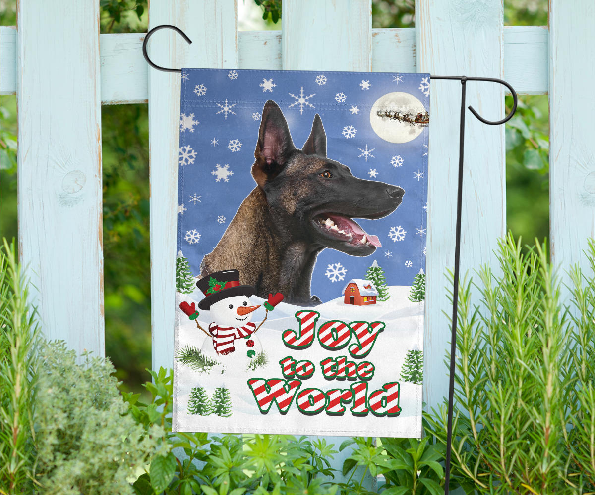 Belgian Malinois Dog Design Seasons Greetings Garden and House Flags - JillnJacks Exclusive