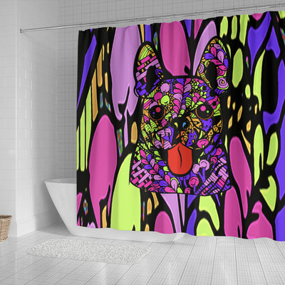 French Bulldog Design Shower Curtains (Design #2) - Art By Cindy Sang