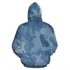 French Bulldog (Frenchie) Design Blue Camouflage All Over Print Zip-Up Hoodies