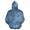 Poodle Design Blue Camouflage All Over Print Zip-Up Hoodies