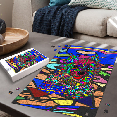 American Eskimo Design Jigsaw Puzzle - Art by Cindy Sang - JillnJacks Exclusive