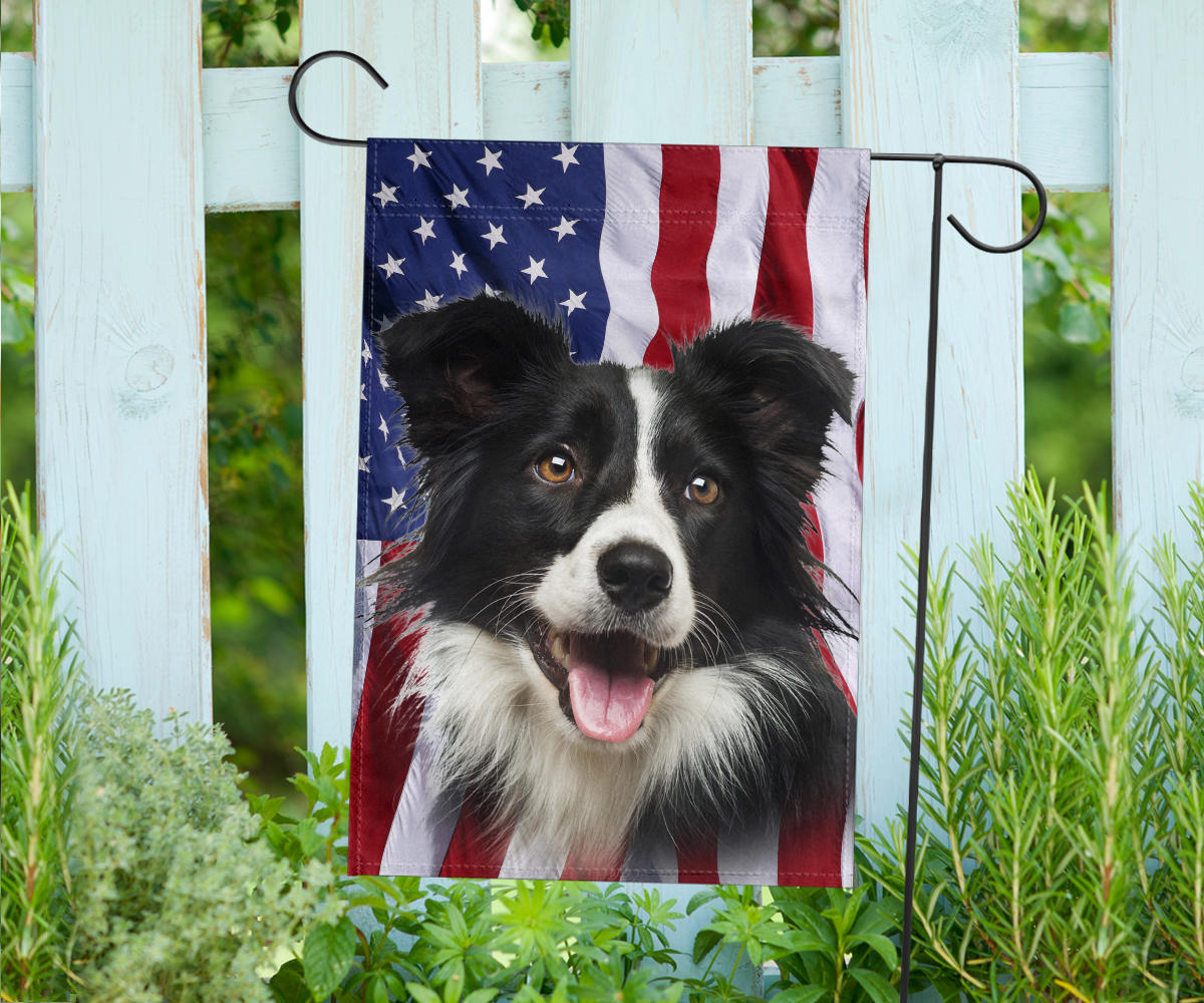 Border Collie Dog Design Garden & House Flags - JillnJacks Exclusive