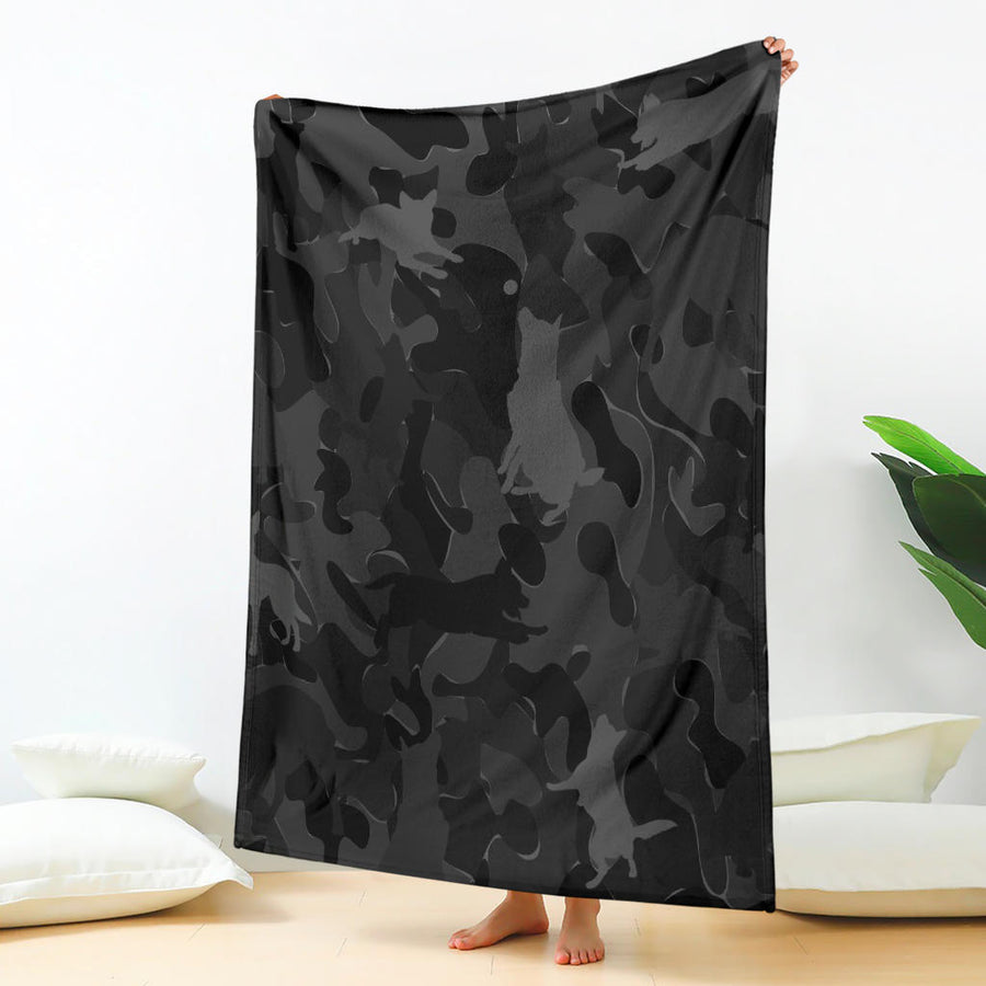 Australian Cattle Dog Grey Camouflage Design Premium Blanket