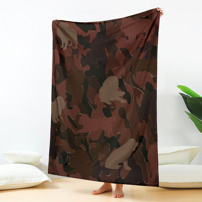 Cavalier King Charles Spaniel Maroon Camouflage Design Premium Blanket