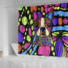 Boston Terrier Design Shower Curtains (Design #2) - Art By Cindy Sang