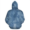Border Collie Design Blue Camouflage All Over Print Zip-Up Hoodies