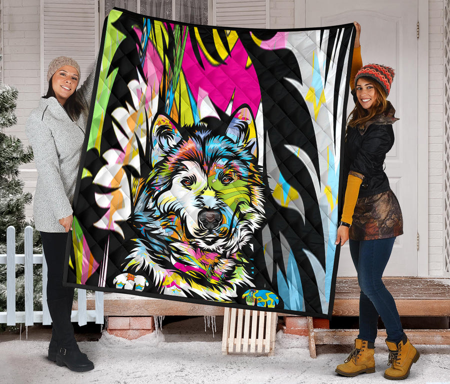 Alaskan Malamute Design Handcrafted Premium Quilts - 2023 Collection by Cindy Sang