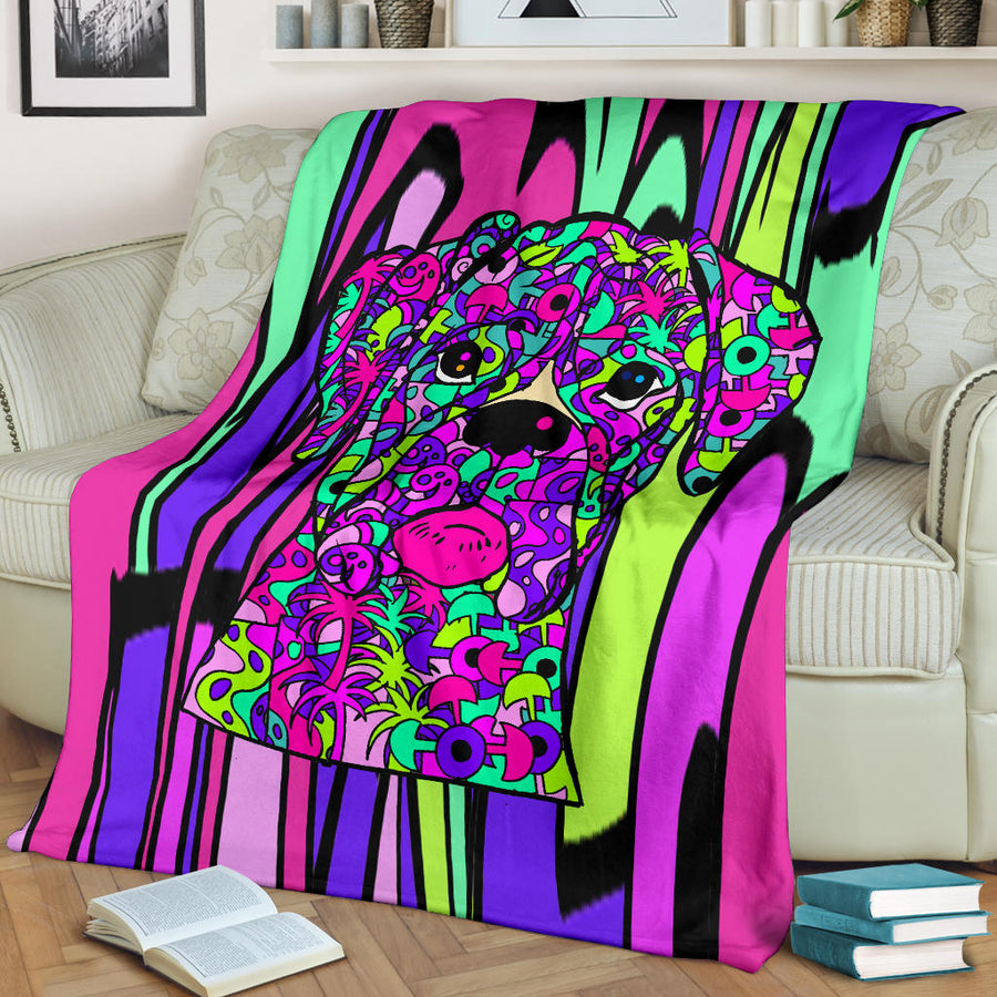 Boxer Design Premium Fleece Blankets - Art by Cindy Sang - JillnJacks Exclusive