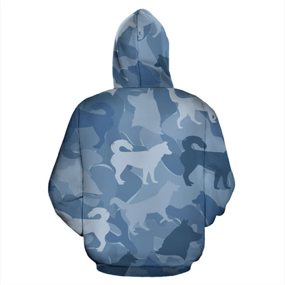 Husky Light Blue All Over Print Camouflage Hoodie - JillnJacks Exclusive - Jill 'n Jacks