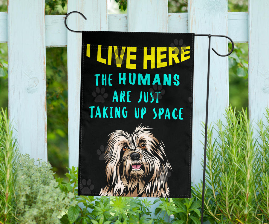 Old English Sheepdog Design Humans Are Just Taking Up Space Garden & House Flags - 2022 Collection